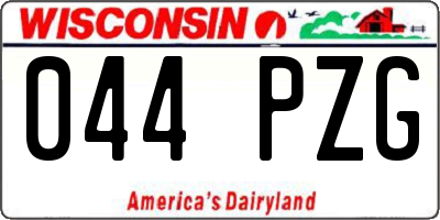 WI license plate 044PZG