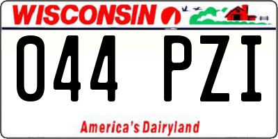 WI license plate 044PZI