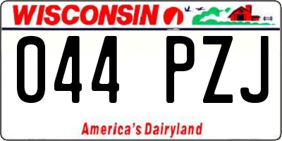 WI license plate 044PZJ