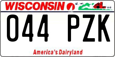 WI license plate 044PZK