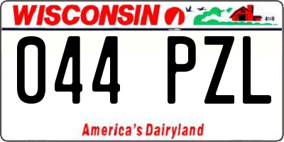 WI license plate 044PZL