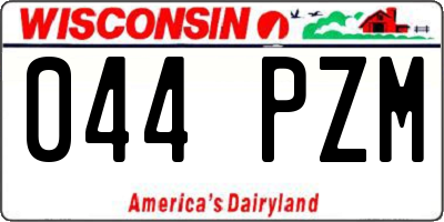 WI license plate 044PZM