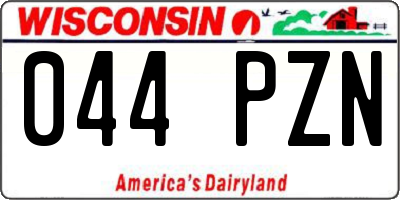 WI license plate 044PZN