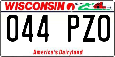 WI license plate 044PZO