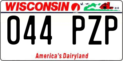 WI license plate 044PZP