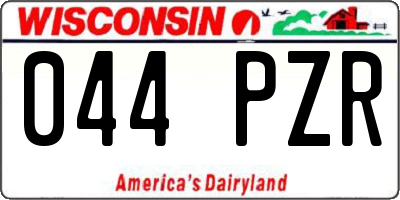 WI license plate 044PZR