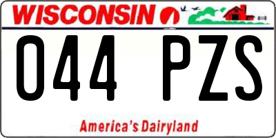 WI license plate 044PZS