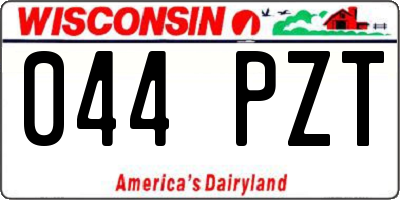 WI license plate 044PZT