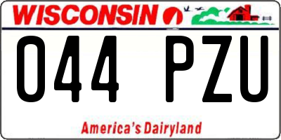 WI license plate 044PZU