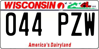 WI license plate 044PZW