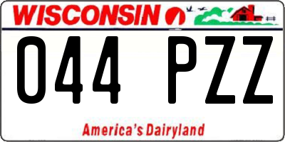 WI license plate 044PZZ