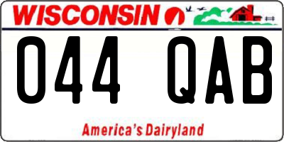 WI license plate 044QAB