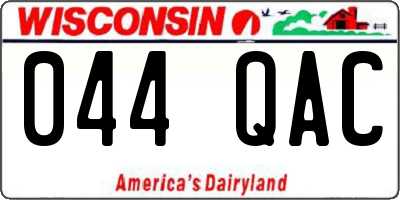 WI license plate 044QAC