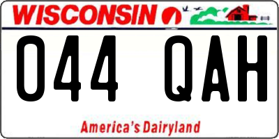 WI license plate 044QAH