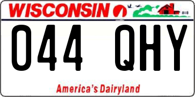 WI license plate 044QHY