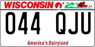 WI license plate 044QJU