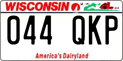 WI license plate 044QKP