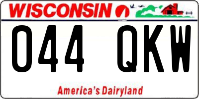 WI license plate 044QKW