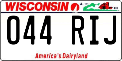 WI license plate 044RIJ
