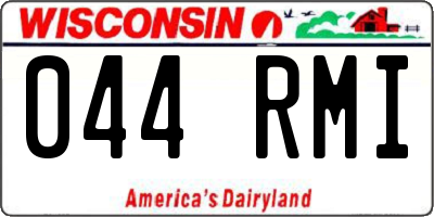 WI license plate 044RMI