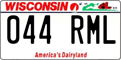 WI license plate 044RML
