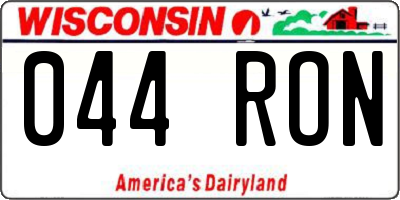 WI license plate 044RON