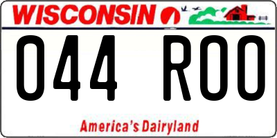 WI license plate 044ROO