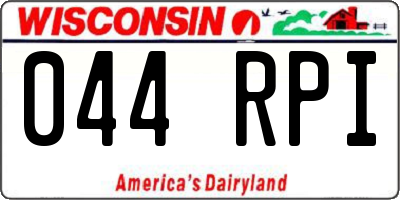 WI license plate 044RPI