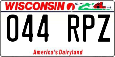 WI license plate 044RPZ