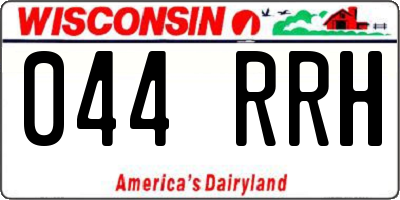 WI license plate 044RRH