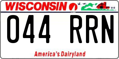 WI license plate 044RRN