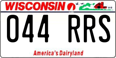 WI license plate 044RRS