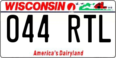 WI license plate 044RTL