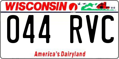 WI license plate 044RVC