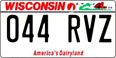 WI license plate 044RVZ
