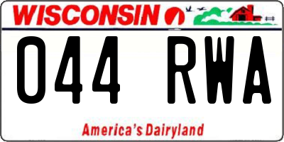 WI license plate 044RWA