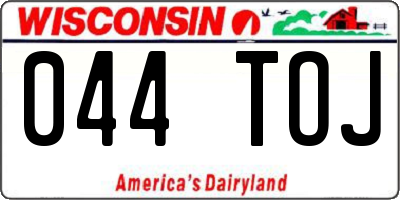 WI license plate 044TOJ