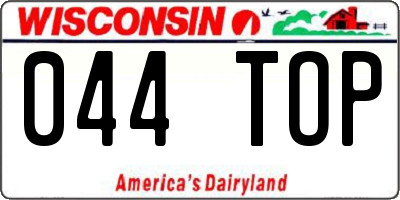 WI license plate 044TOP
