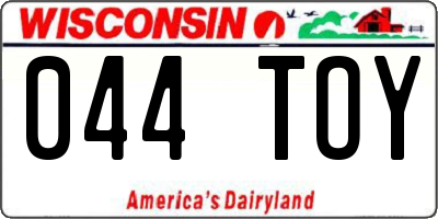 WI license plate 044TOY