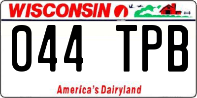 WI license plate 044TPB