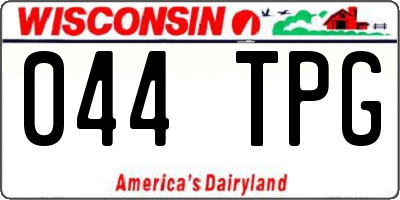 WI license plate 044TPG