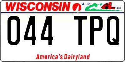 WI license plate 044TPQ