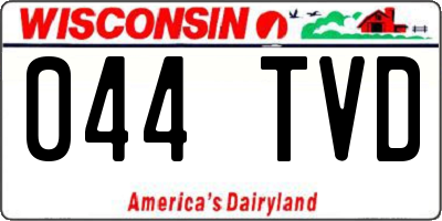 WI license plate 044TVD