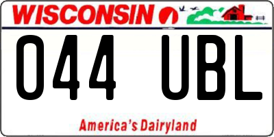 WI license plate 044UBL
