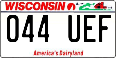 WI license plate 044UEF