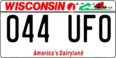 WI license plate 044UFO