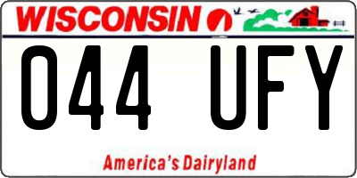 WI license plate 044UFY