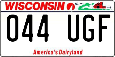 WI license plate 044UGF