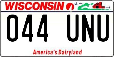 WI license plate 044UNU