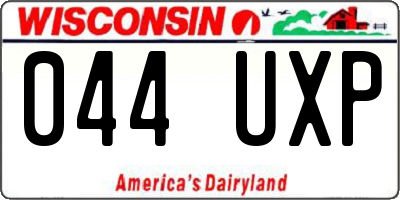 WI license plate 044UXP